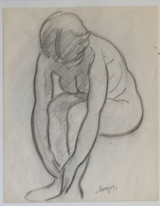 Mozos Pedro, dibujo carboncillo papel 26,50x21 y marco 46x36 cms. mujer sentada 400 (3)