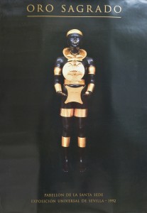 Oro Sagrado, cartel original pabellón de la Santa Sede en la Expo 92 de Sevilla, 84x59 cms. 30 (1)