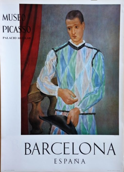 Pablo Picasso - "Arlequin" cartel original editado por el Museo Picasso Barcelona en 1963