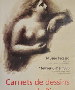 Pablo Picasso - "Buste de femme" cartel original exposición Carnet de dessins en el Musée Picasso Paris en 1996