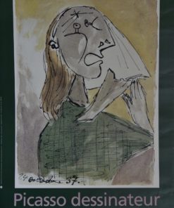 Pablo Picasso - "Picasso Dessinateur" cartel original exposición en 1987
