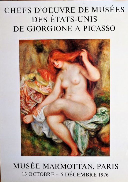Pierre-Auguste Renoir - "Baigneuse assise" cartel original exposición en el Musée Marmotan en 1976