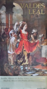 Valdés Leal, Juan de, la danza de Salomé, cartel original exposición Museo de Bellas Artes de Sevilla en 1991, 125x66 cms. 36 (2)