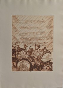 Aragonés Angel, Aviones air force, grabado edición 300 ejemplares, 33x24 y papel 53x27 cms. 60 (3)