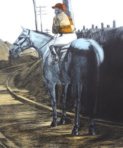 Fernando Bellver - "Crónica de una carrera: Hopper" grabado aguafuerte coloreado a mano