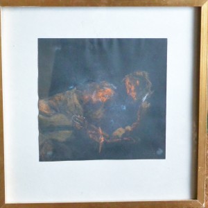 Juan Vicente Barrio, Juanvi, cantaor y guitarrista, pastel sobre cartulina negra, 22x23 y marco 35x39 cms. 330 (4)