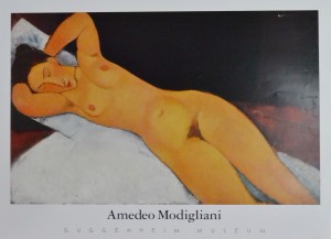 Modigliani Amedeo, Nude, cartel original exposición en el Guggenheim Museum New York, 91x66 cms. 30 (8)
