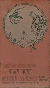 Ponç Joan, Paintings and etchings, cartel original edición litográfica, Galerie Hachette, 74x42 cms. 40 (4)