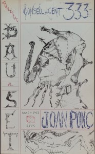 Ponç Joan, cartel original litográfico  galería Consell de cent 333, 73x45 cms. 40 (1)