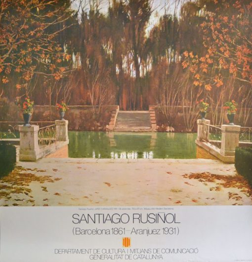 Santiago Rusiñol - "Jardines de Aranjuez" cartel original