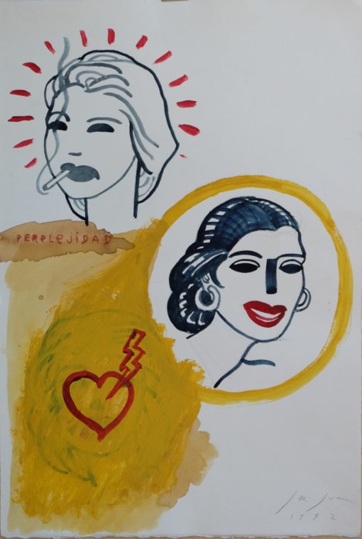 Javier de Juan - "Perplejidad" dibujo original, enmarcado