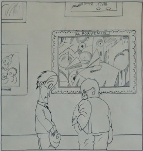 Bagaria Luis, El Porvenir, dibujo tinta china papel firmado en 1926, enmarcado, dibujo 27x26 cms. y marco 40x39 cms. 600 (4)