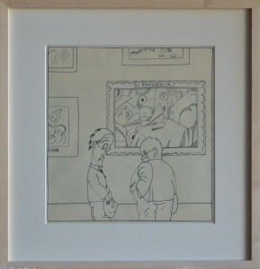 Bagaria Luis, El Porvenir, dibujo tinta china papel firmado en 1926, enmarcado, dibujo 27x26 cms. y marco 40x39 cms. 600 (6)