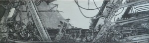 Bellver Fernando, Nave, grabado aguafuerte, edición 50 ejemplares, numerado y firmado a lápiz, 24x31,50 cms (3)