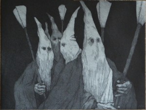 Bellver Fernando, Procesión, grabado aguafuerte, edición 50 ejemplares, numerado y firmado a lápiz, 24x31,50 cms (17)