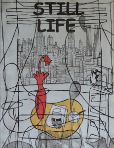 Bellver Fernando, The New York City Suite, Still life, grabado aguafuerte iluminado a mano, edición de 90 ejemplares, numerado y firmado a lápiz, 74x57 cms (20)