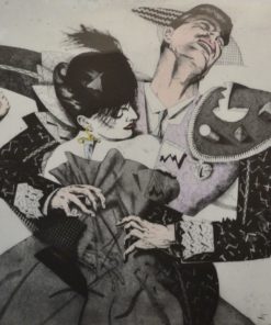 Fernando Bellver - "La cogida" grabado aguafuerte iluminado a mano, enmarcado