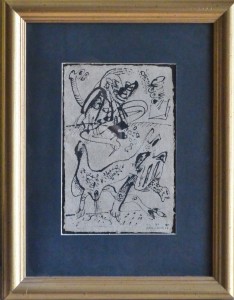 Bonifacio, Figuras, dibujo tinta papel artesanal, dibujo 25,50x17 cms. y marco 37x46 cms (5)