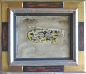 Castillo Jorge, Mujer acostada, técnica mixta lienzo, firmado en 1989 New York, enmarcado, 28x35 cms. y marco 49x56 cms. 1100 (3)