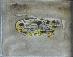 Castillo Jorge, Mujer acostada, técnica mixta lienzo, firmado en 1989 New York, enmarcado, 28x35 cms. y marco 49x56 cms. 1100 (5)