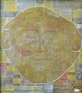Decker Daniel P., Compro oro, técnica mixta y collage, enmarcado, 78x68 cms (2)