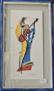 Gockel Alex, Composición abstracta I, serigrafía, edición 175 ejemplares, numerada y firmada a lápiz, enmarcada, 35x17 cms. y marco 46x27 cms. 175 (9)