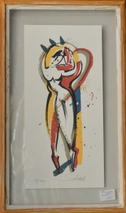Gockel Alex, Composición abstracta II, serigrafía, edición 175 ejemplares, numerada y firmada a lápiz, enmarcada, 35x17 cms. y marco 46x27 cms. 175 (3)