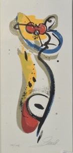 Gockel Alex, Composición abstracta IV, serigrafía, edición 175 ejemplares, numerada y firmada a lápiz, enmarcada, 35x17 cms. y marco 46x27 cms. 175 (3)
