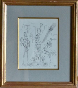 Goñi Lorenzo, guapos, tinta china papel, 18x15 cms. y marco 31x27 cms. 500 (1)