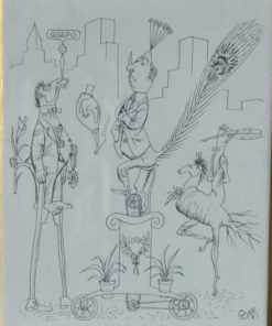 Lorenzo Goñi - "Guapos" dibujo tinta china 