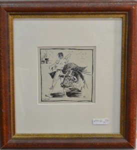 Hervás, Cañitas, dibujo tinta china papel, 14x14 cms. y marco 37x34 cms. 90 (5)