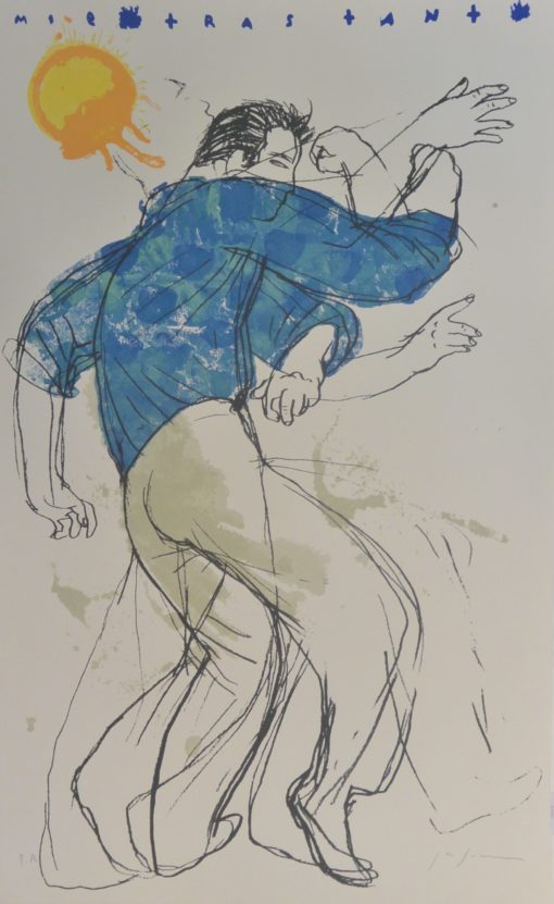 Javier de Juan - "Mientras tanto" serigrafía, coloreada a mano