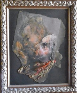 Juan Vicente Barrio Juanvi, dos cabezas, técnica mixta papel recortado, 44x33 y marco 59x49 cms. 560 (1) - copia