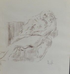 Juanvi, Juan Vicente Barrio, Pareja, dibujo carboncillo papel, 32x29 cms. y marco 52x52 cms. 220 (1)