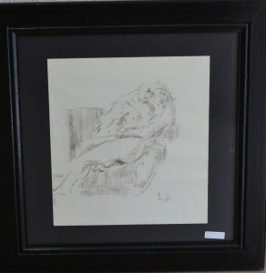 Juanvi, Juan Vicente Barrio, Pareja, dibujo carboncillo papel, 32x29 cms. y marco 52x52 cms. 220 (2)