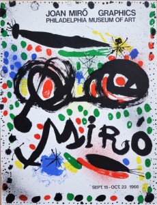 Miró Joan, Graphics, cartel litográfico original editado por Maeght para el Philadelphia Museum of Art en 1.966, 65×50 cms. (4)