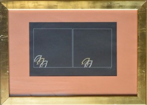 Miura Mitsuo, Llamas II, técnica mixta cartulina negra 19,5x32 y marco 38x53 cms. 400  (7)