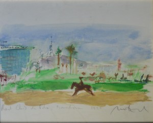 Montesol Javier, Real Club de Polo Barcelona, dibujo acuarela papel, enmarcado 43x52 cms. 500 (6)