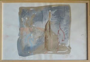 Montesol Javier, Se inundó el piso, técnica mixta papel, enmarcado, 40x58 cms. 560 (2)