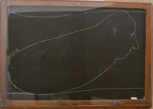 Pagola Javier, Personaje amorfo, dibujo tiza sobre pizarra, 70x99 cms. 1250 (5)