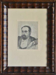 Pinazo Martinez José, personaje del Ateneo de Valencia IX, dibujo carboncillo papel, 11,50x8,50 y marco 30x27 cms. 120  (14)