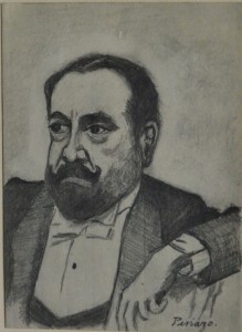 Pinazo Martinez José, personaje del Ateneo de Valencia IX, dibujo carboncillo papel, 11,50x8,50 y marco 30x27 cms. 120  (17)