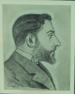 Pinazo Martinez José, personaje del Ateneo de Valencia VIII, dibujo carboncillo papel, 11,50x8,50 y marco 30x27 cms. 120  (9)