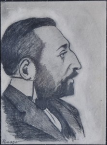 Pinazo Martinez José, personaje del Ateneo de Valencia XIX, dibujo carboncillo papel, 11,50x8,50 y marco 28x24 cms. 120 (5)