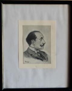 Pinazo Martinez José, personaje del Ateneo de Valencia XV, dibujo carboncillo papel, 11,50x8,50 y marco 27,50x22,50 cms. 120   (3)