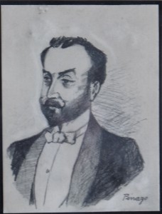 Pinazo Martinez José, personaje del Ateneo de Valencia XVIII, dibujo carboncillo papel, 11,50x8,50 y marco 27,50x22,50 cms. 120  (23)