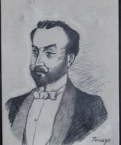 José Pinazo Martinez - "Personaje del Ateneo de Valencia XVIII" dibujo carboncillo