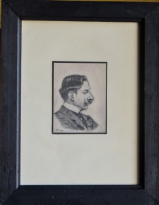 Pinazo Martinez José, personaje del Ateneo de Valencia XX, dibujo carboncillo papel, 11,50x8,50 y marco 33,5x26 cms. 120   (6)