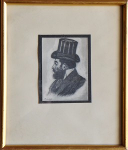 Pinazo Martinez José, personaje del Ateneo de Valencia XXI, dibujo carboncillo papel, 11,50x8,50 y marco 28x24 cms. 120   (5)