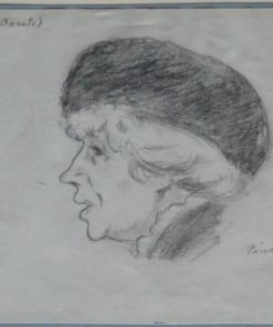 Jose Pinazo Martinez - "Cabeza mujer de perfil" dibujo lápiz